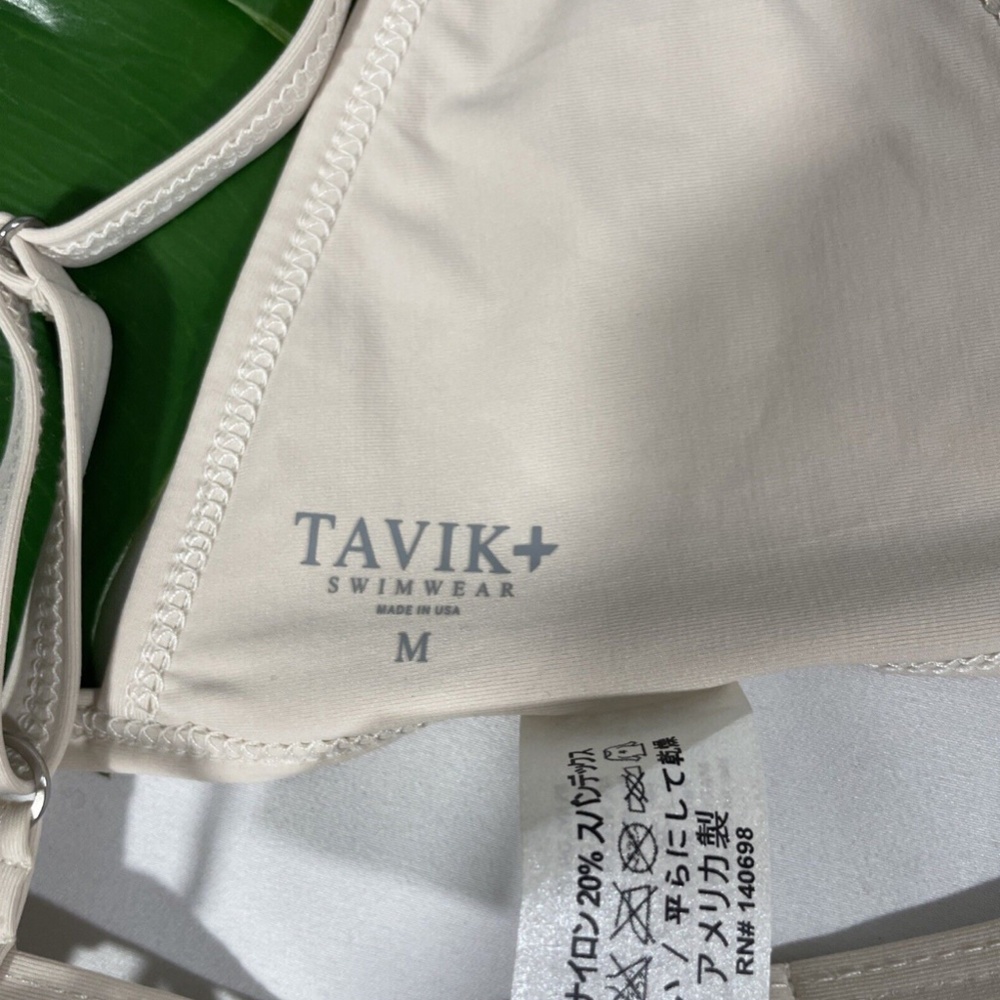 NEW Tavik [‎ Medium ] Jett Triangle Bikini Top + Jax Side Tie Bottom Tapioca - Picture 8 of 12